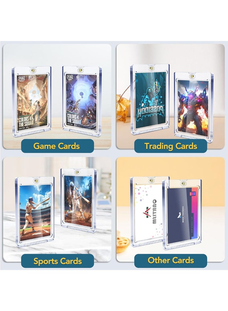 Magnetic card holder, one click card holder, protective hard plastic transaction card box, sports card, football card, game card display box - Image 5